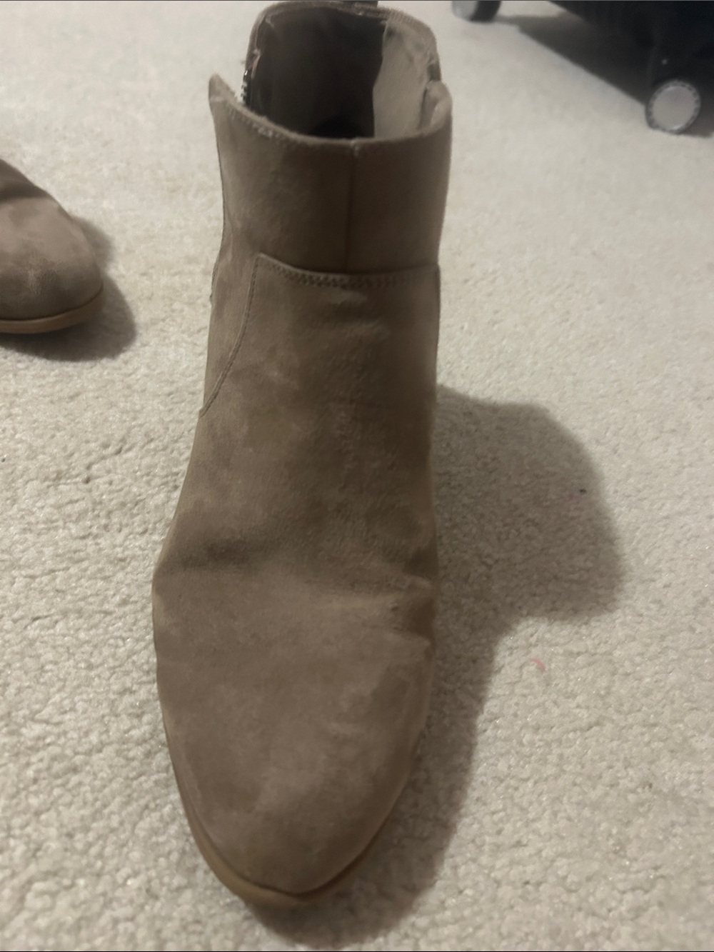 Dr. Scholl's Taupe Suede Ankle Booties with Side Zip - Picture 6 of 7